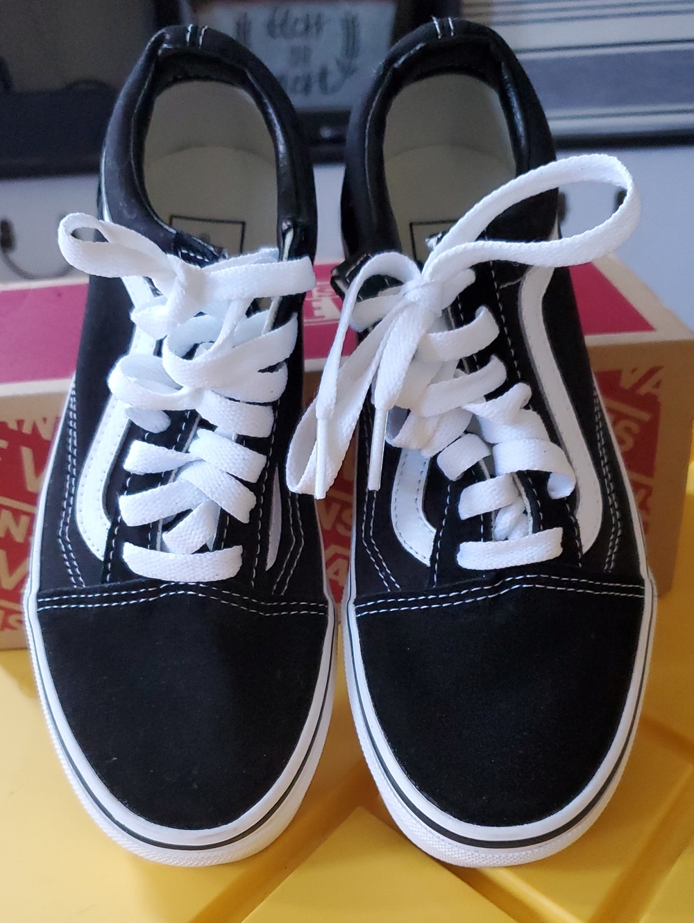 Vans Black and White Old Skool Low-Top Sneakers